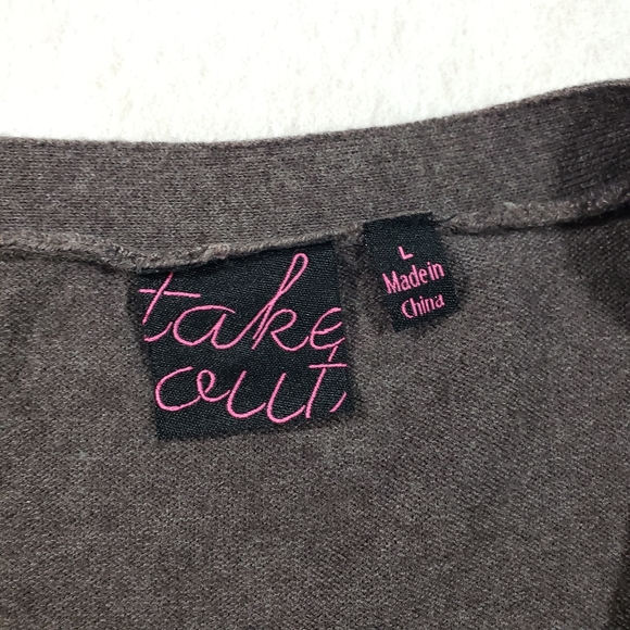 Take out cardigan womens 3/4 sleeves v neck button up cropped sweater ca… - Picture 2 of 9